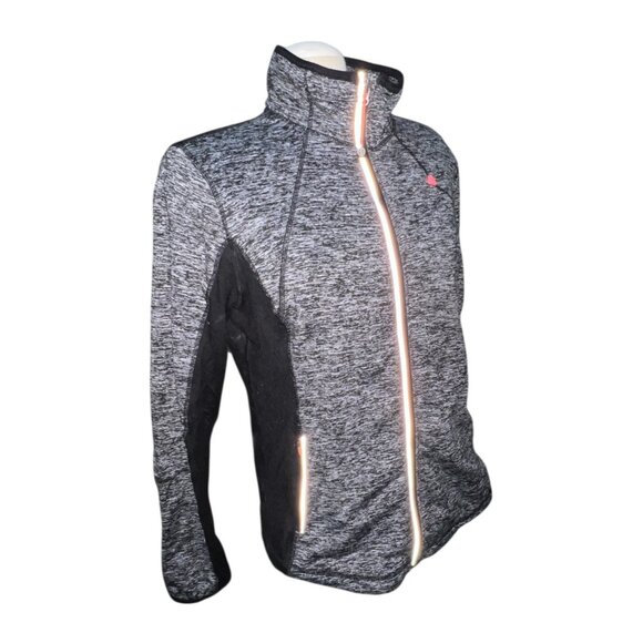 Tangerine Black Full-Zip Athletic Jacket Sz XL Reflective Accents High Neck And - Picture 3 of 11